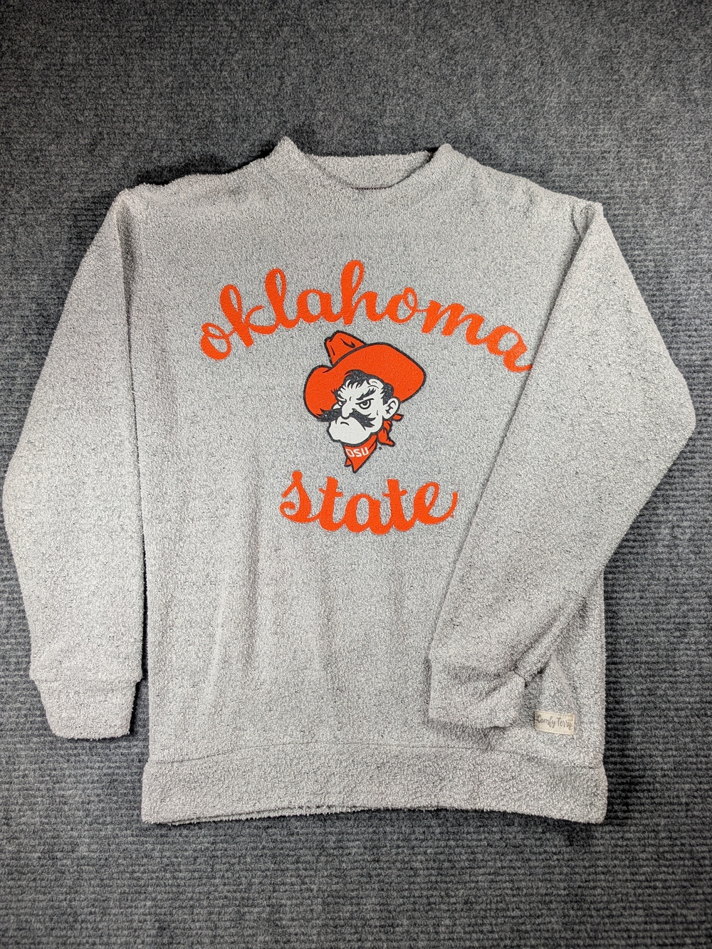 Pressbox Oklahoma State Cowboys Comfy Terry Crewneck Sweatshirt Gray Women's Med